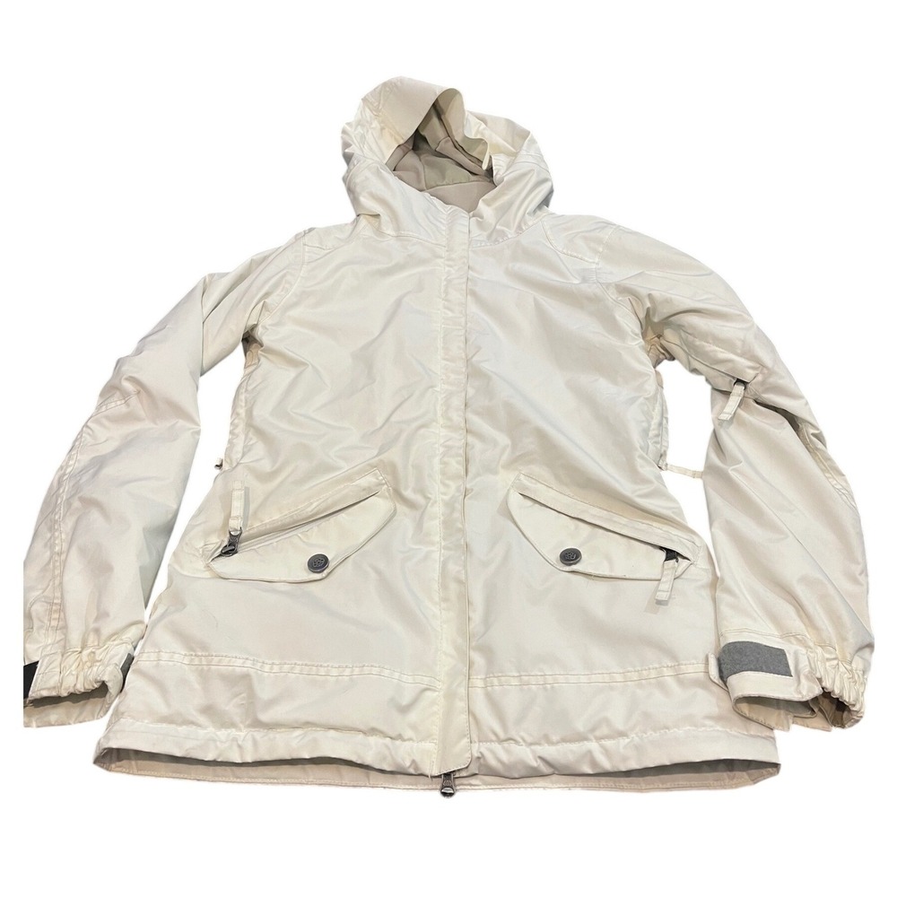 686 Mannual Snowboard Jacket Womens XS White InfiDRY 10K Waterproof Hooded